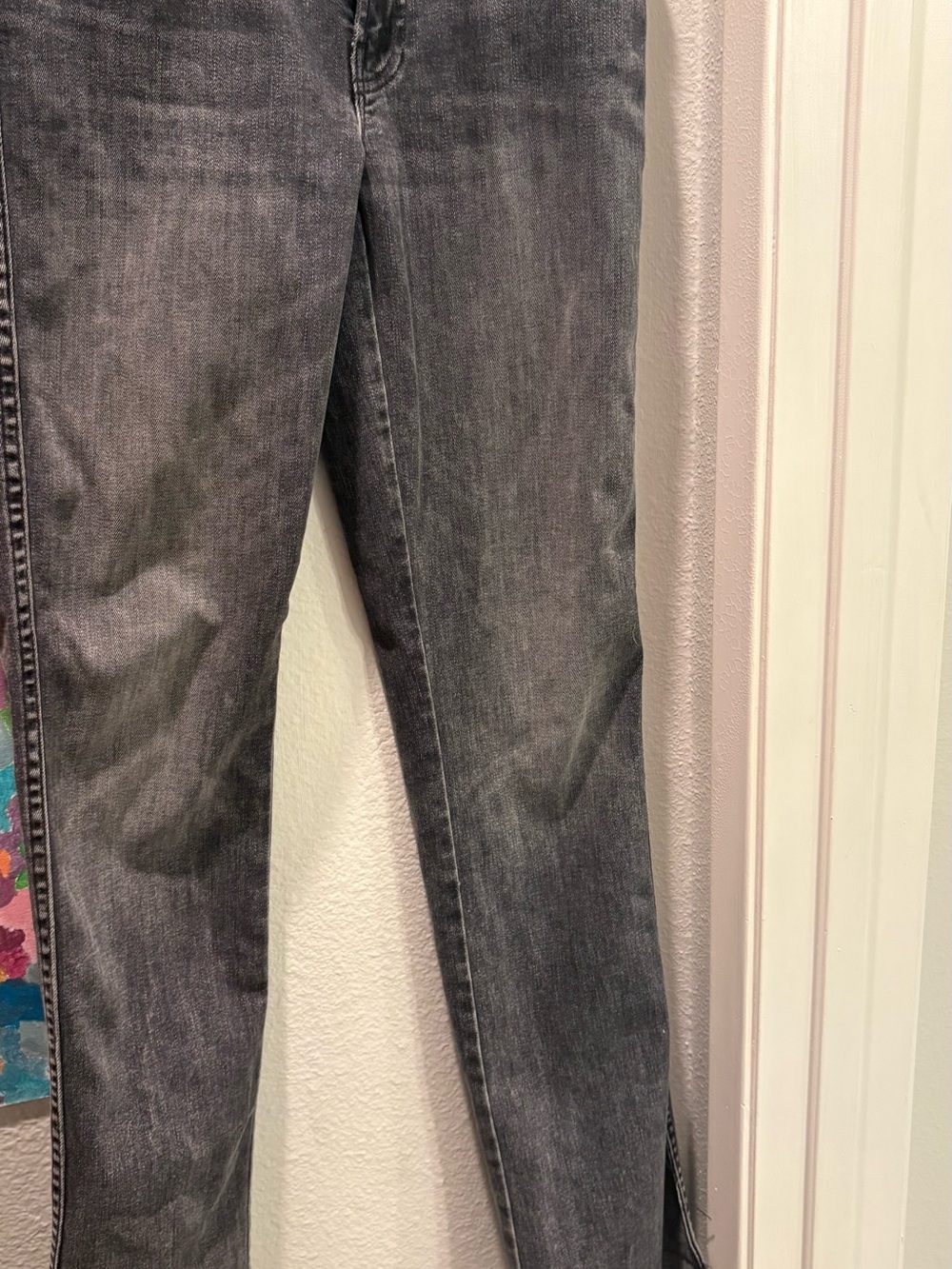 MOTHER Straight Leg Jeans in Washed Gray
